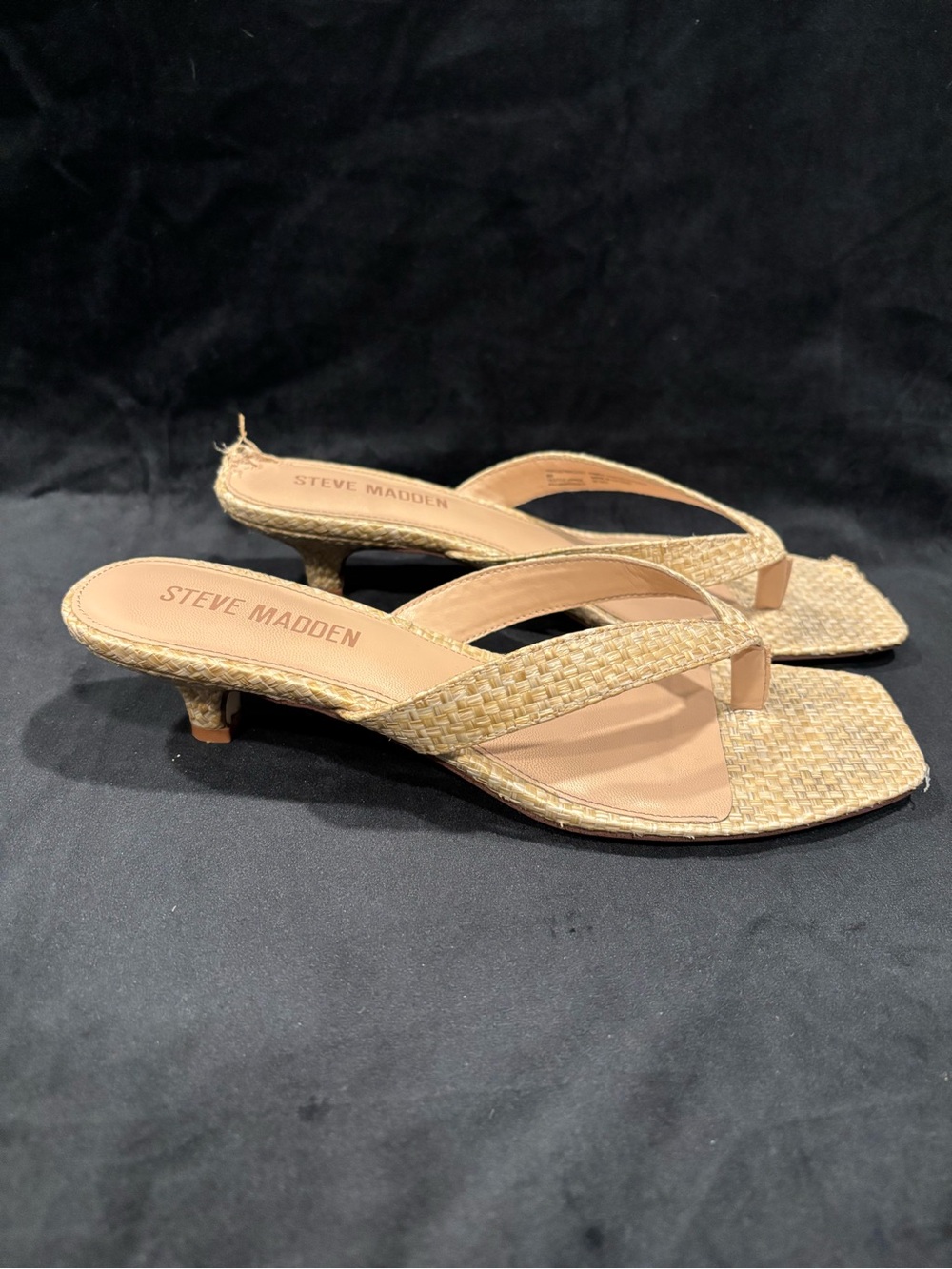 Steve Madden Woven Thong Mules in Beige - Picture 11 of 11